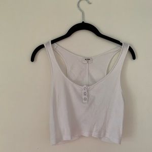 cropped white henley